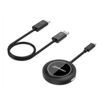   MANHATTAN Wireless kijelzőadapter, Prezentációs Kit, HDMI 1080p@60Hz, USB-C, USB-A, fekete