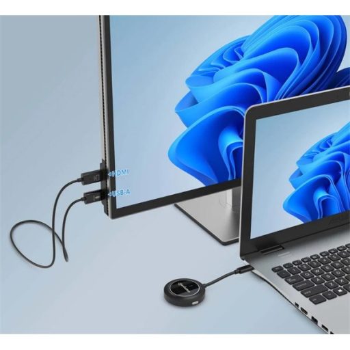MANHATTAN Wireless kijelzőadapter, Prezentációs Kit, HDMI 1080p@60Hz, USB-C, USB-A, fekete