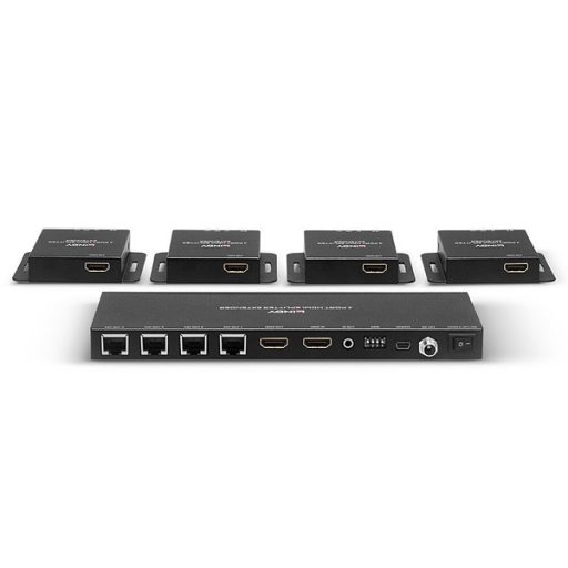LINDY Splitter Extender 4 Port HDMI 4k@30Hz és IR, Loop Out, 70m