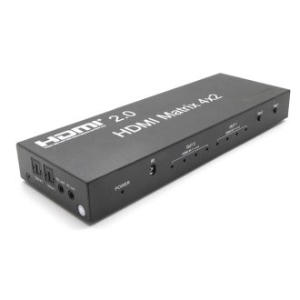   PROCONNECT Mátrix switch 4x2, HDMI 2.0, 4K, 2xHDMI out, 4xHDMI in, IR