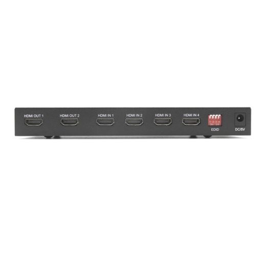 PROCONNECT Mátrix switch 4x2, HDMI 2.0, 4K, 2xHDMI out, 4xHDMI in, IR
