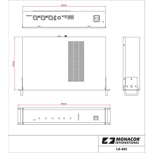 Monacor LA-402 aktív hurokerősítő max. 750 m2