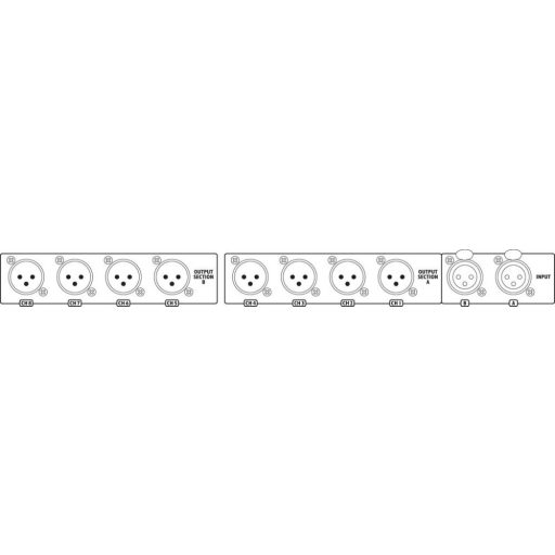 Monacor LS-280/SW 8-csatornás vonalsplitter