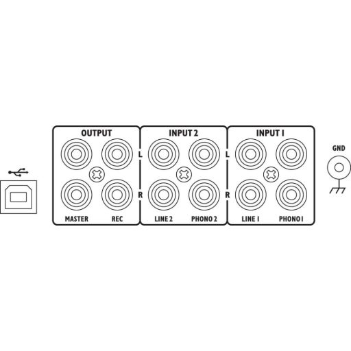 Monacor MPX-20USB 3-csatornás sztereó dj keverőpult