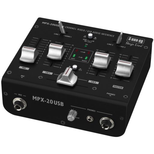 Monacor MPX-20USB 3-csatornás sztereó dj keverőpult