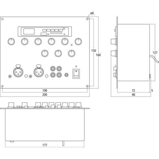 Monacor MXT-52MP3 mixer with integrated mp3 player