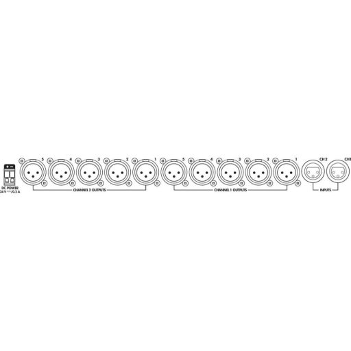Monacor PA-24AD 10-csatornás pa vonal-splitter