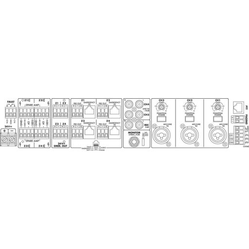 Monacor PA-40120 4 zónás monó keverőerősítő