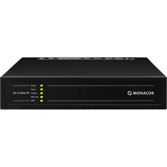   Monacor PA-4125DX/DT dante-enabled 4-zone multifunctional amplifier, 4 x 125 w, 2 x 250 w