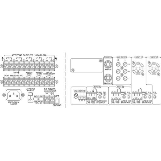 Monacor PA-5240 5-zónás pa monó keverőerősítők
