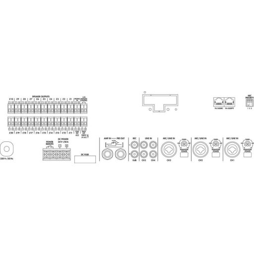 Monacor PA-6020Z 20-zone mono pa mixing amplifier