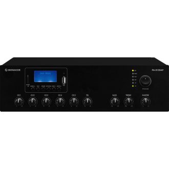   Monacor PA-812DAP d-osztályú pa keverőerősítő, mp3, usb/sd, fm, dab+, bt, 120 w
