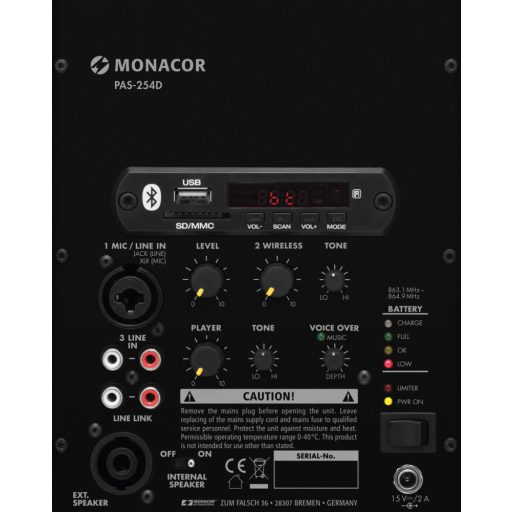 Monacor PAS-254D portable amplifier system