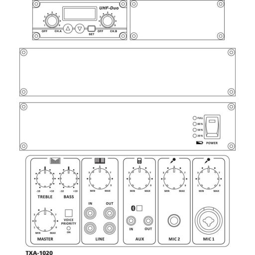 Monacor TXA-1020 portable high-power amplifier systems