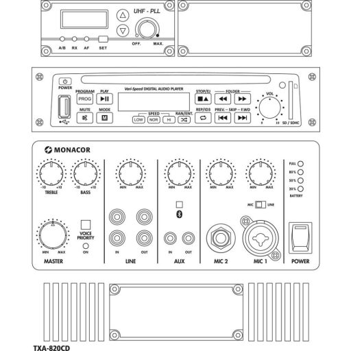 Monacor TXA-820CD portable amplifier system