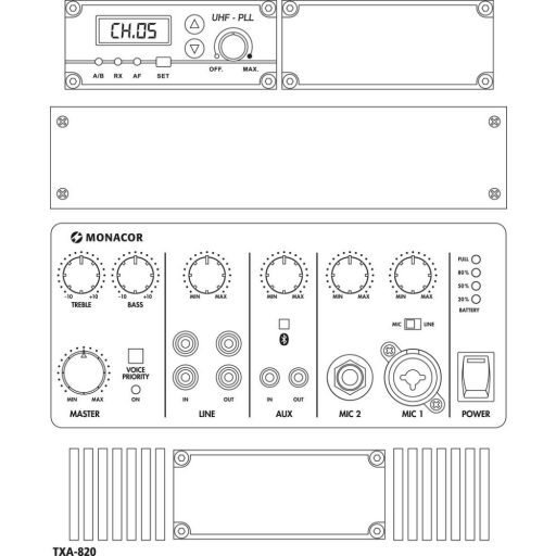 Monacor TXA-820 portable amplifier system